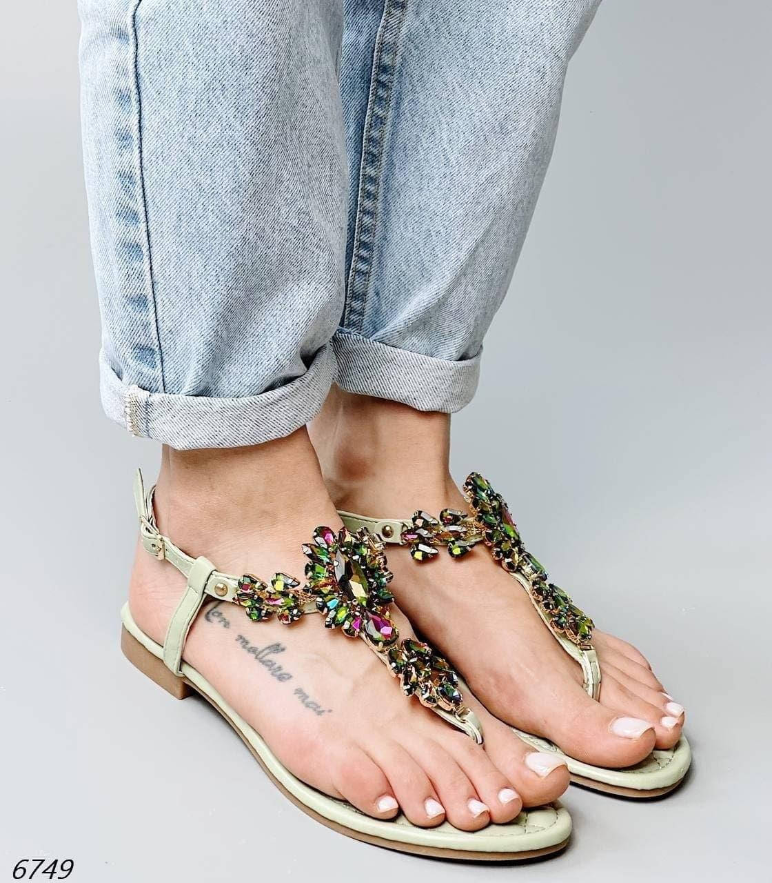 

Летние босоножки на низкой подошве 6749 (ВБ)