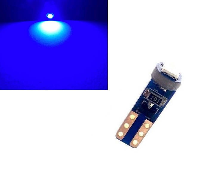 

Світлодіодна LED Автолампа T5 1smd 3030 12V Синя в панель приладів