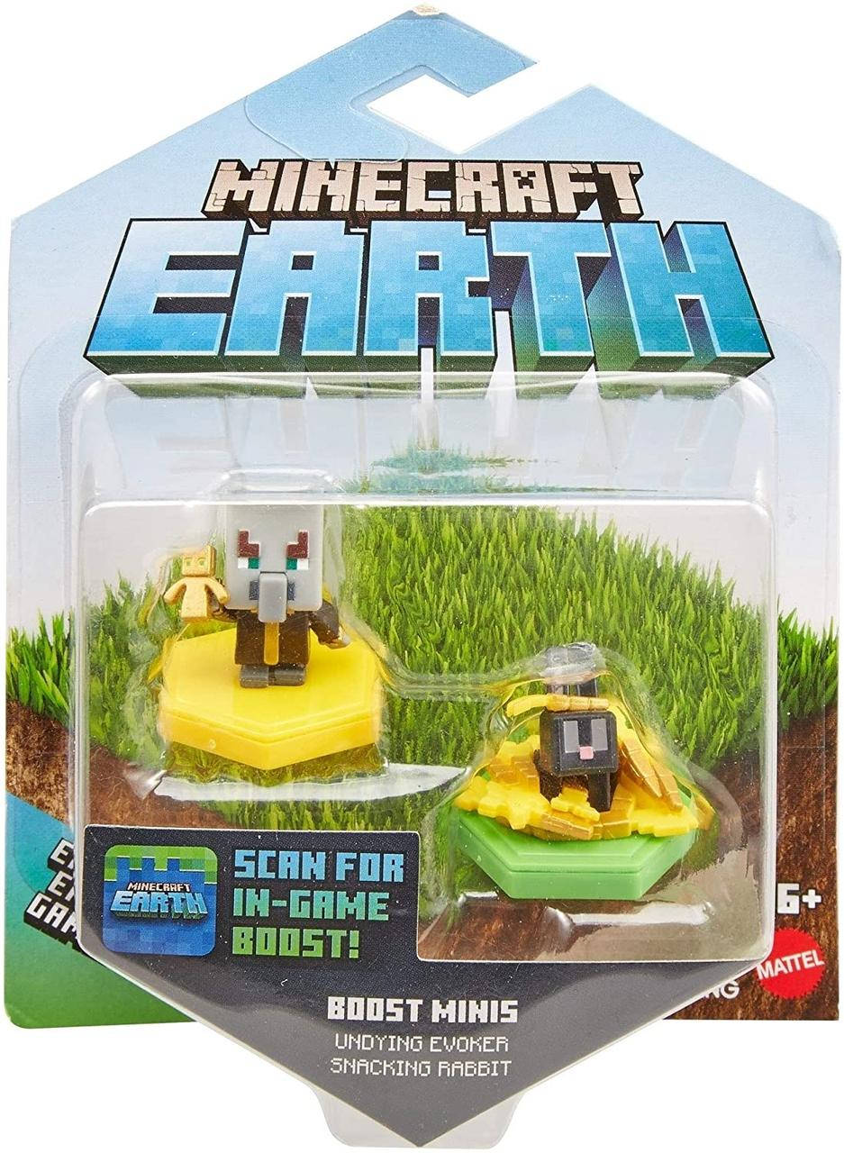 

Набор Фигурок мини Майнкрафт кролик и бессмертный Эвокер Minecraft Mattel Earth Boost mini Pig Evoker