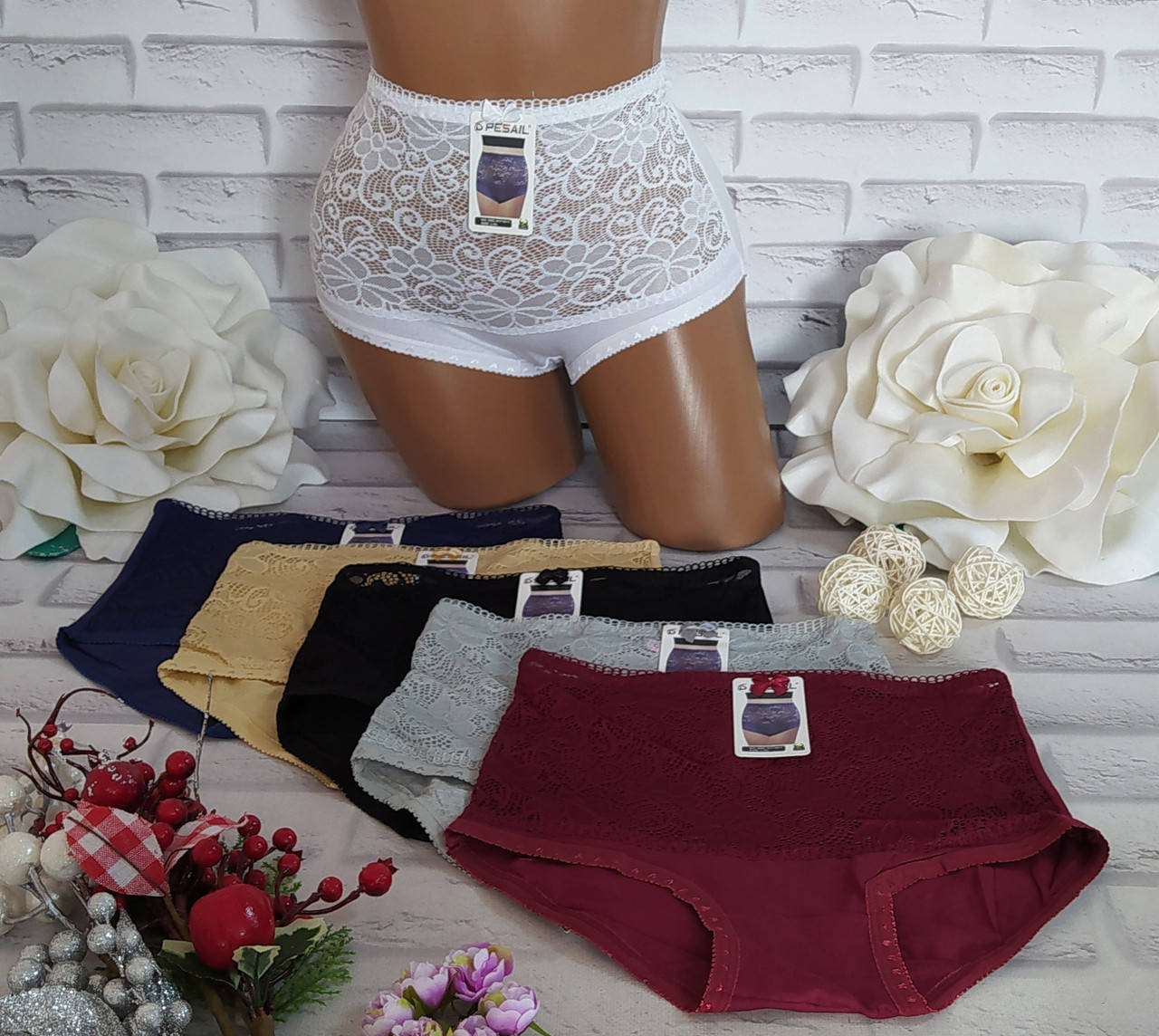 

Трусы женские L\XL (р.50 ) хлопок с ажуром Остатки 91716, Разные цвета