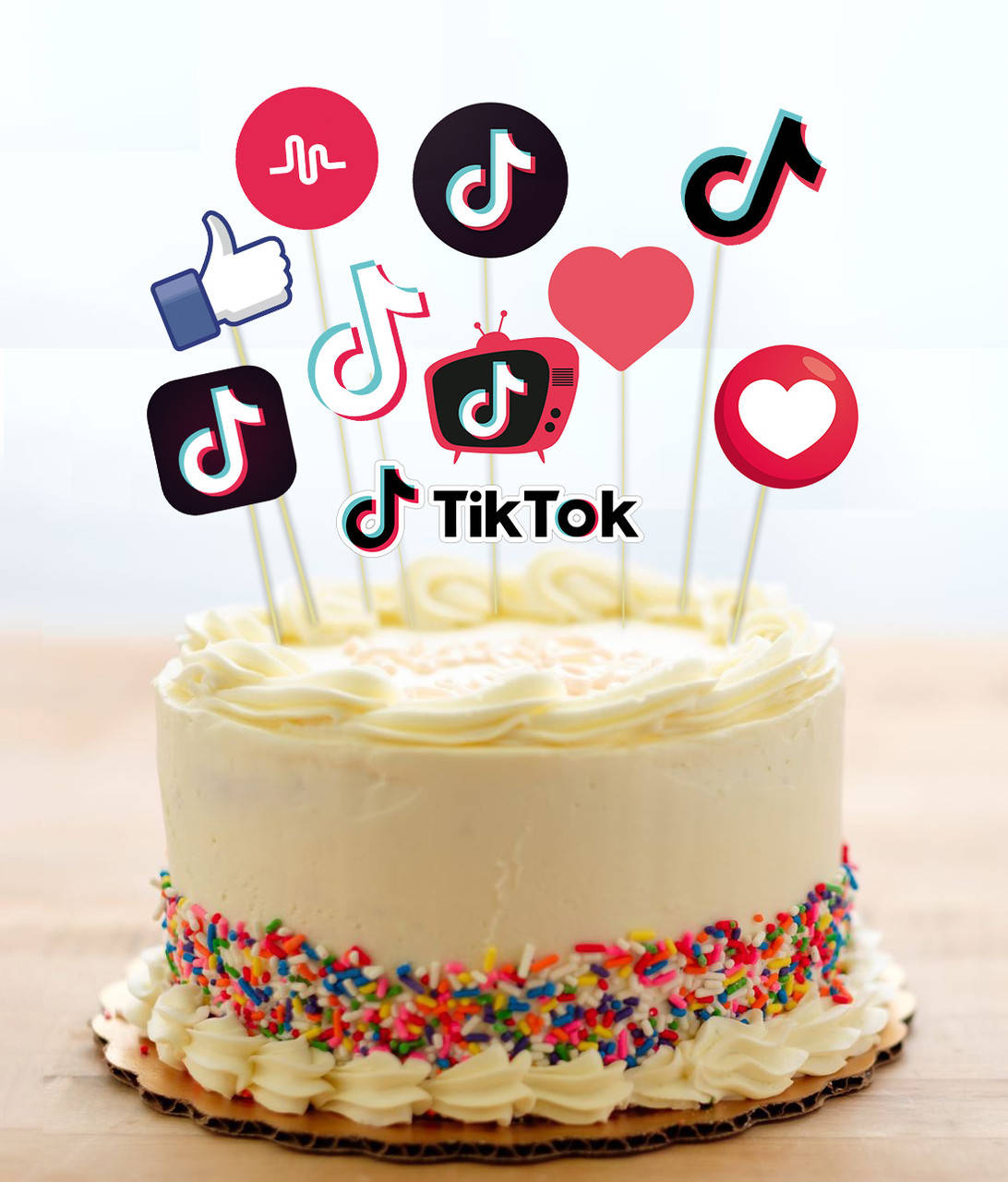 

Набор средние топперы в торт (8см) вырубка "Тик Ток" (10шт./уп.)