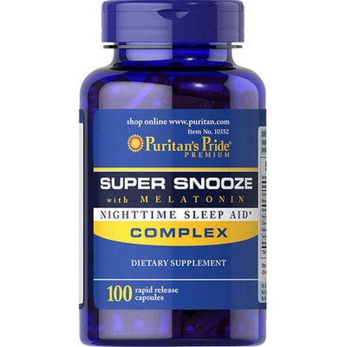 

Puritan's Pride Super Snooze with Melatonin, Комплекс для сна (100 капс.)