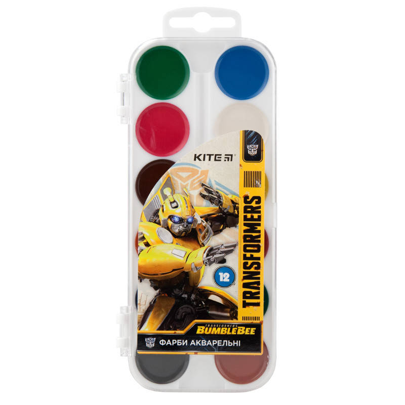 

Краски акварельные 12 цветов Kite Transformers TF19-061