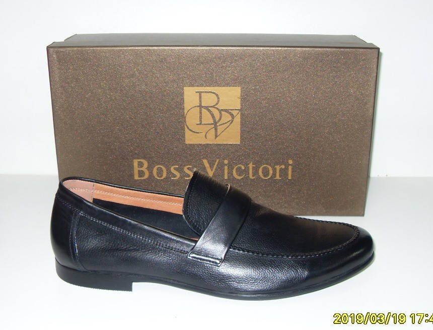

Boss Victor мужские лоферы кожаные. Туфли мужские., Черный