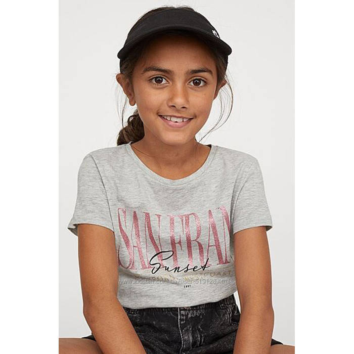 

Детская футболка San Fran H&M для девочки 12-14 лет - р.158/164 /58102/, Серый