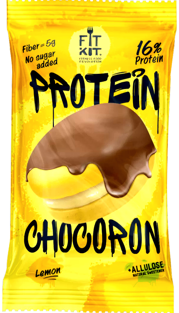 

Протеиновый макарон в глазури Fit Kit Protein CHOCORON Лимон (30 грамм)