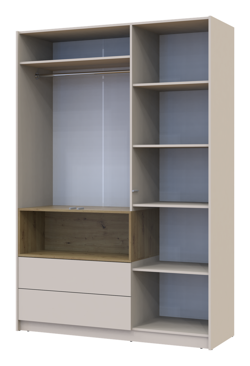 Шафа для одягу з нішею Doros Дейл Кашемір/Дуб Артізан 3 ДСП 150х52х220 (80737726) 5