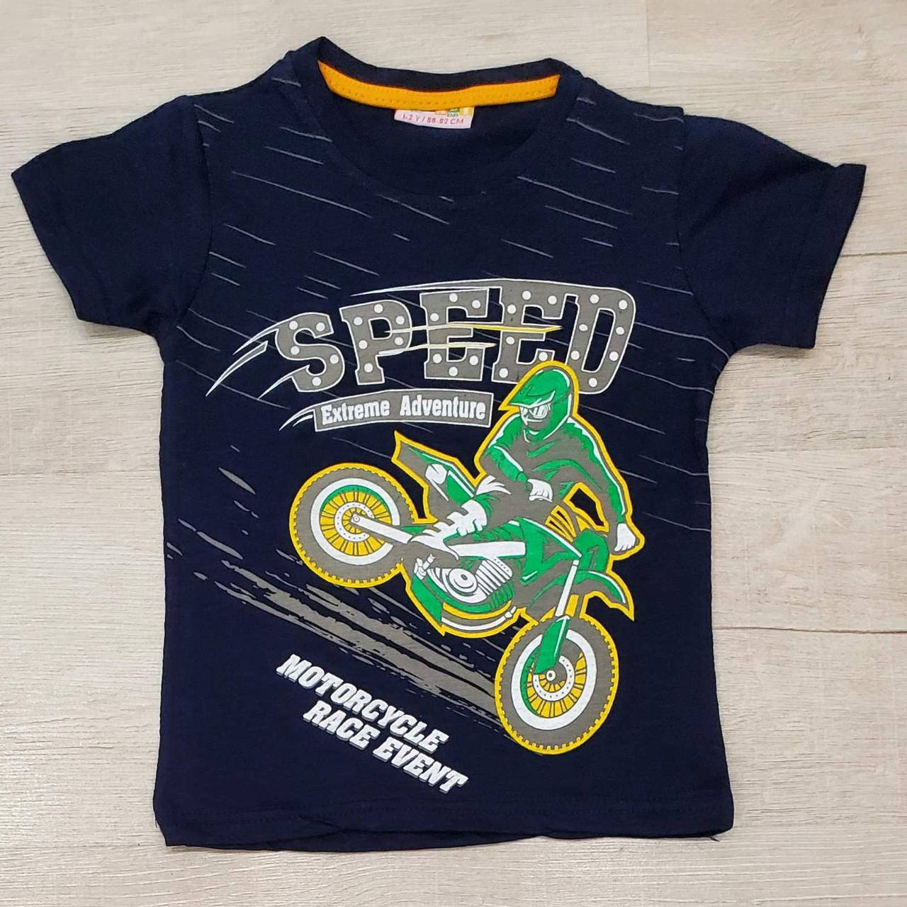

Футболка с коротким рукавом для мальчика с принтом "Speed"/ 1-8 лет/ Черный, 7-8