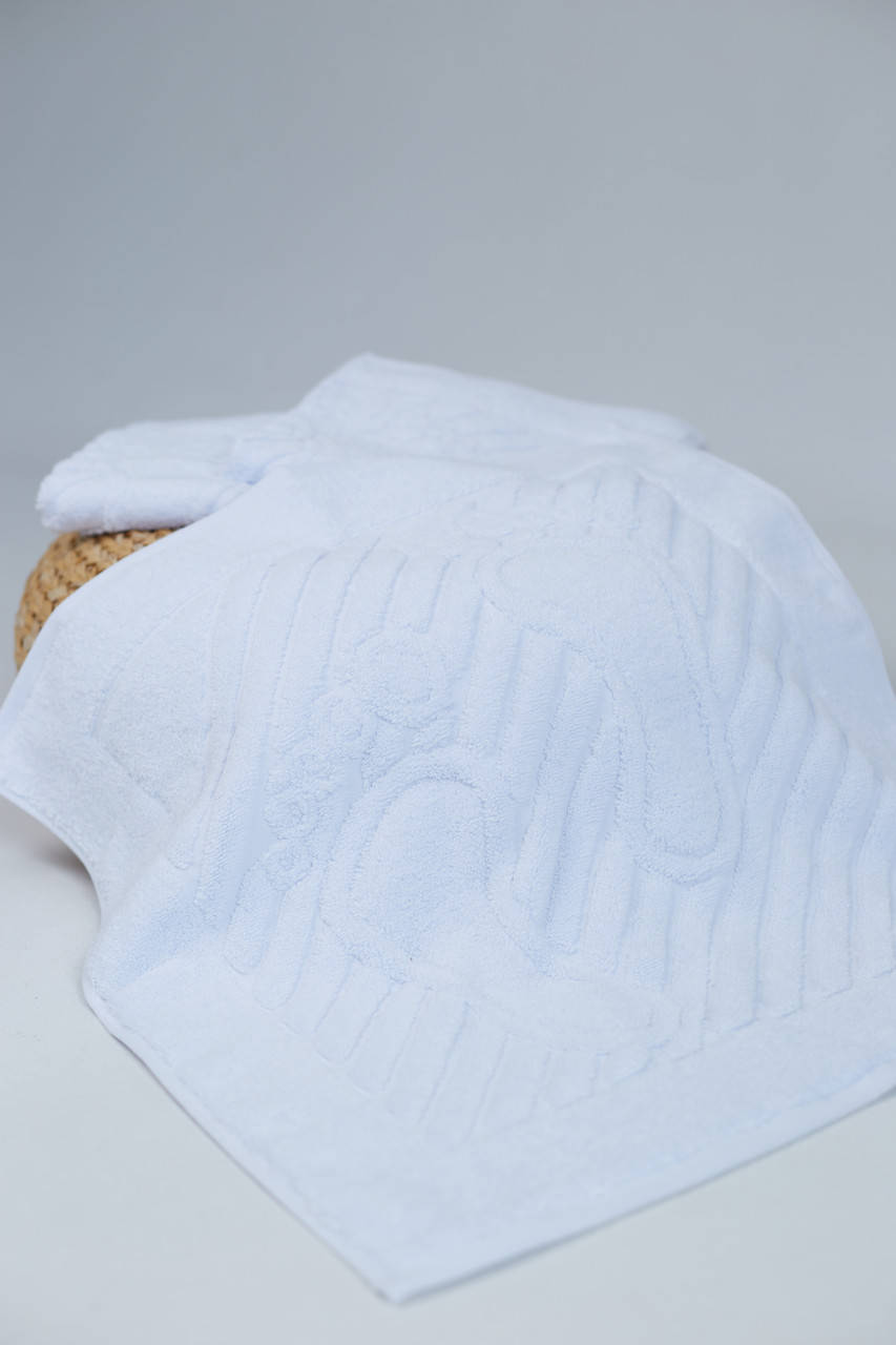 

Махровое полотенце для ног 50х50 коврик Белое Узбекистан, Белый