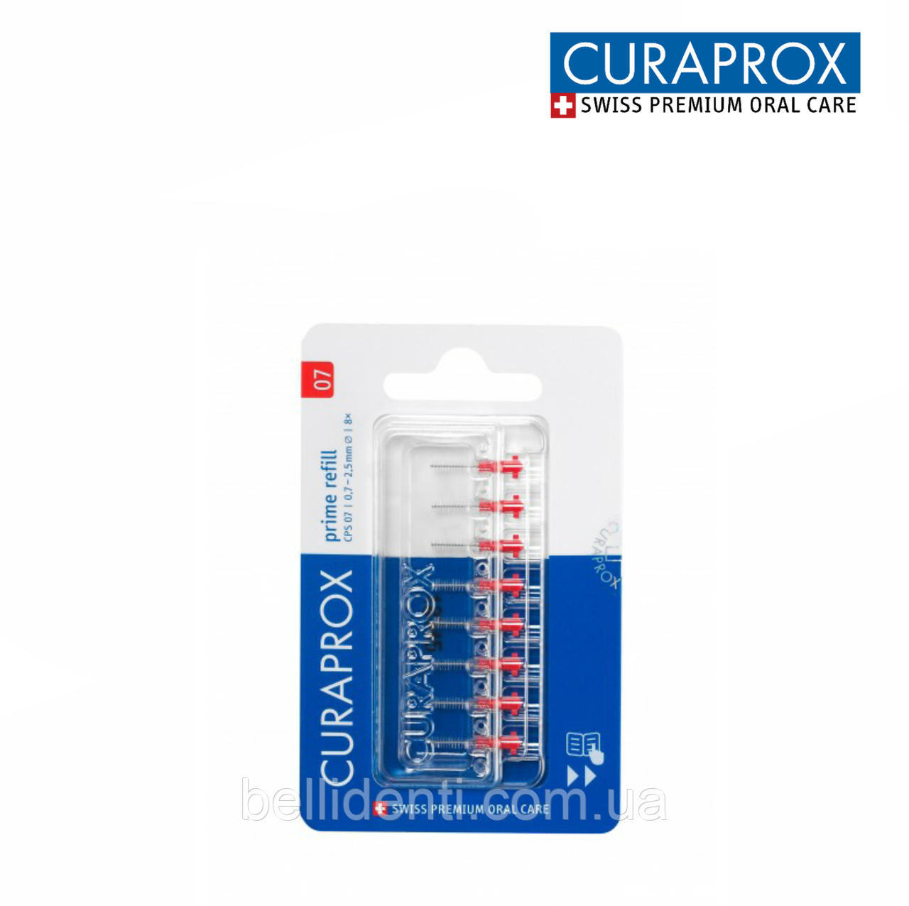 

Набор межзубных ершиков Curaprox Prime Refill CPS 07 (без держателя), 8 шт