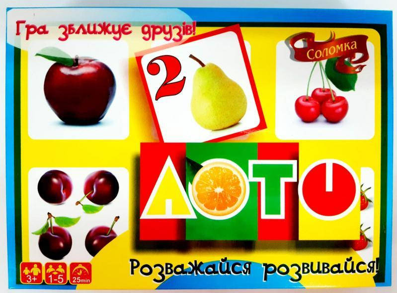 

Детская настольная игра ЛОТО Фрукты