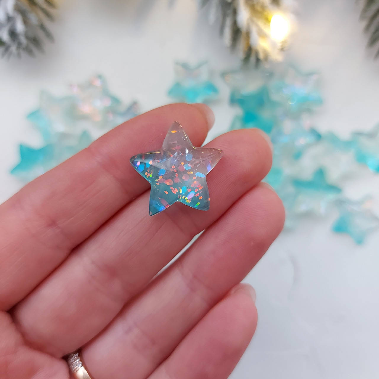 

Кабошон "ЗІРОЧКА" 2СМ , ГОЛУБА