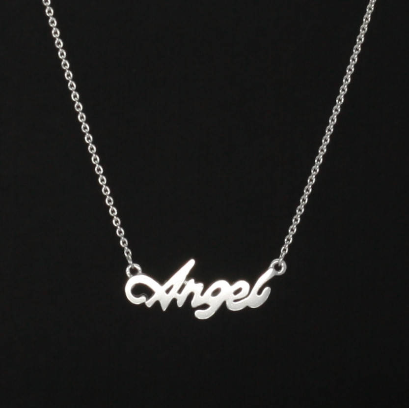 

Цепочка - колье серебряная "Angel - Ангел" родированная