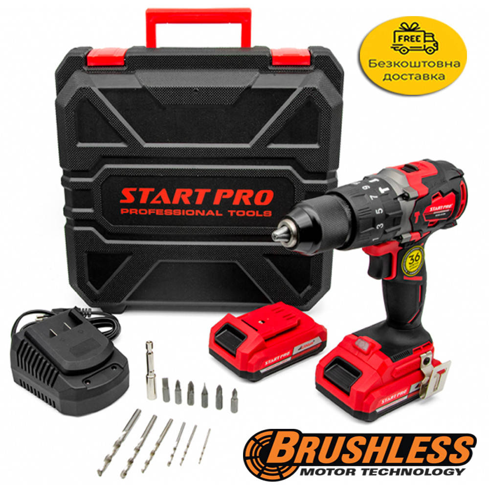 

Шуруповерт аккумуляторный Start Pro SCD2-21 / 2В BRUSHLESS