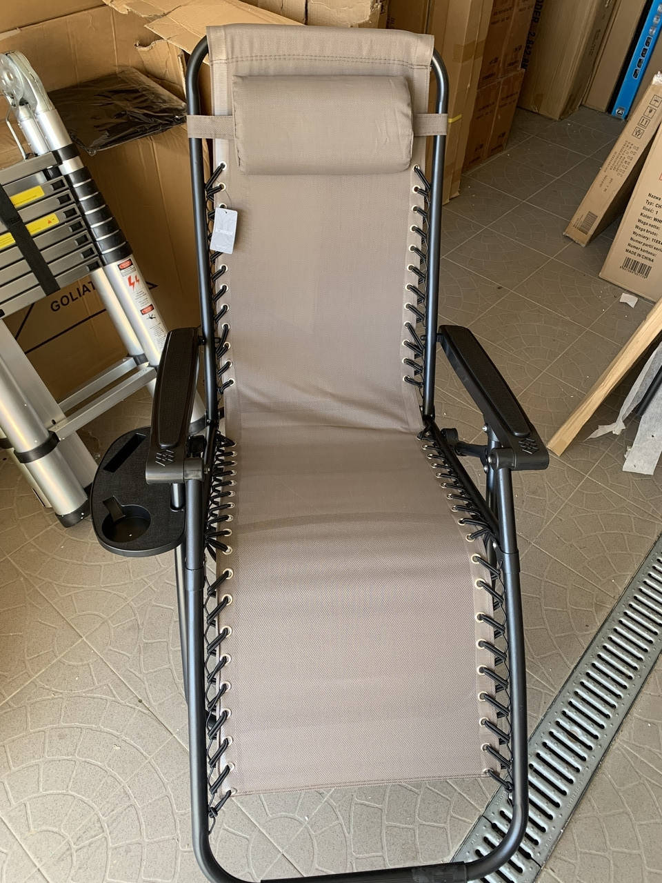

Шезлонг кресло пляжный и садовый ZERO GRAVITY XXL 120 кг