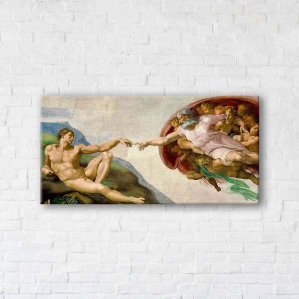 

Картина на холсте Creation of Adam (Michelangelo) 90x180см SKL89-314550