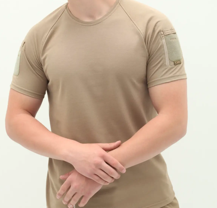 

Футболка тактическая Combat, футболка койот (беж) для ЗСУ, водоотталкивающая, Турция