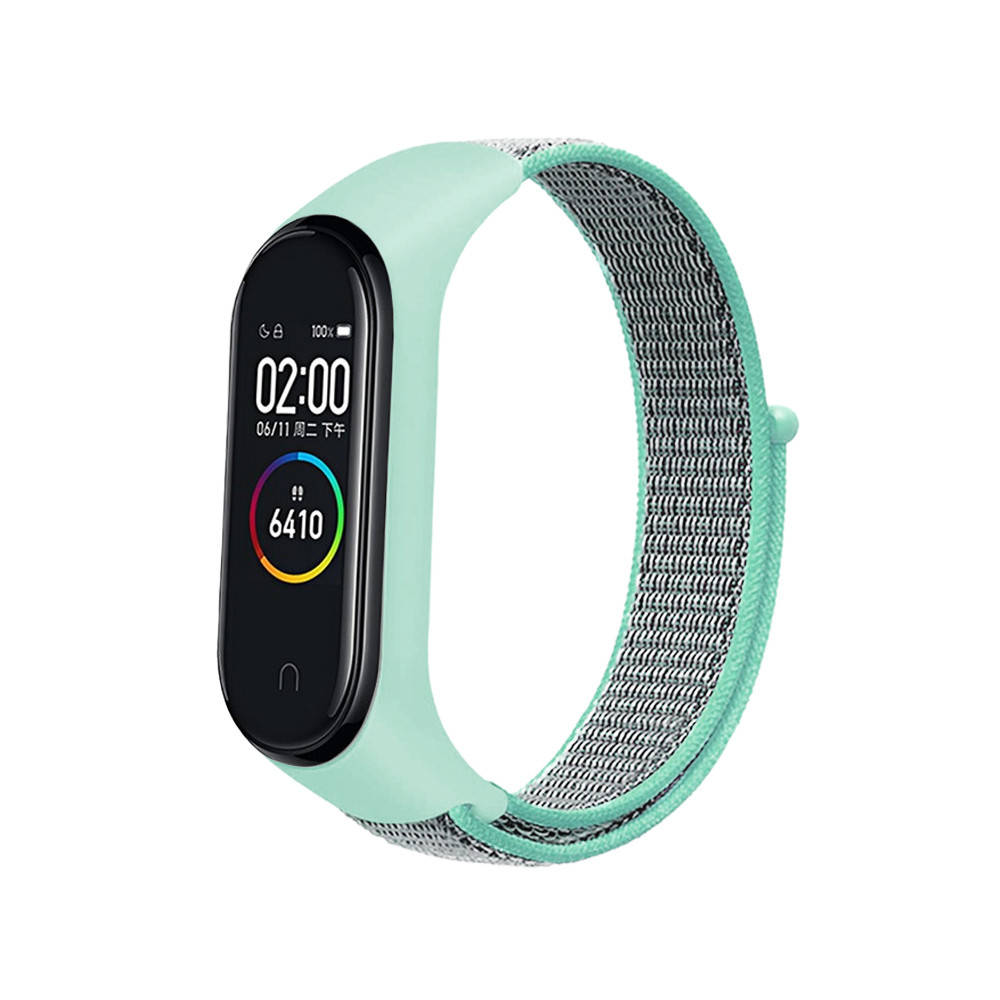

Ремешок к браслету Mi Band 3/4/5/6 нейлоновый Mi band 3/4, светло-бирюзовый