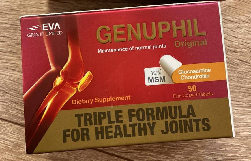

Genuphil Original Дженуфил ориджинал, НОВАЯ ТРОЙНАЯ формула для здоровья суставов, упаковка 50 таблеток Египет