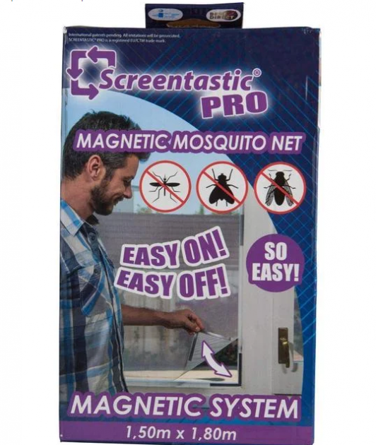 

Магнитная москитная сетка на окна, размер сетки: 150 x 180 см, Белый