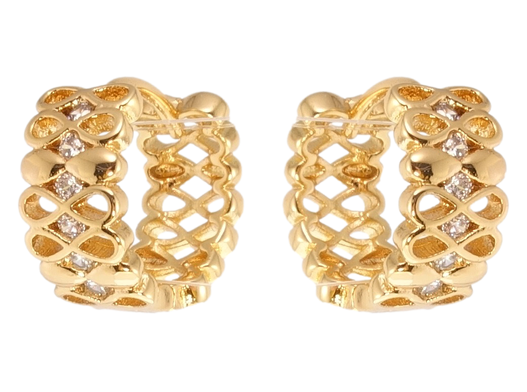 

Серьги Xuping Позолота 18K колечки "Орнамент с вставками циркония"