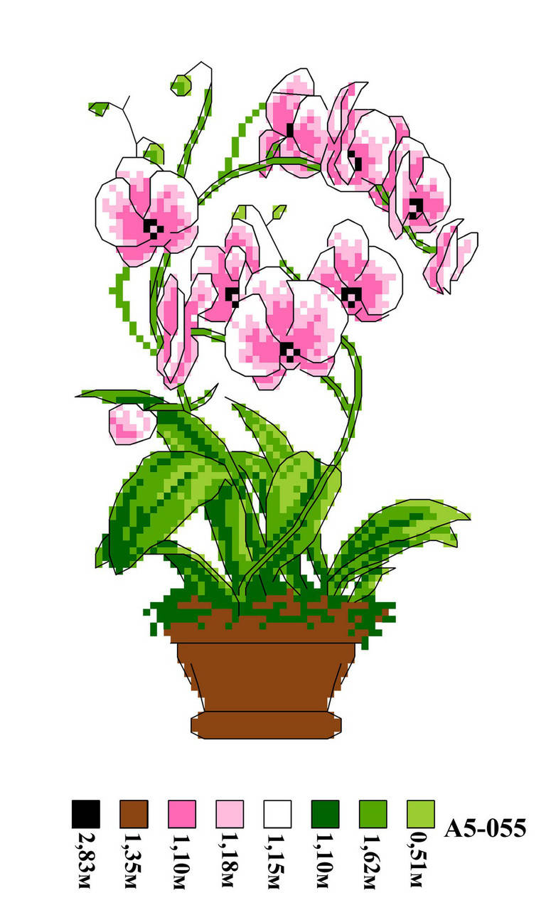 

Набор канва с нитками А5 055 Цветы