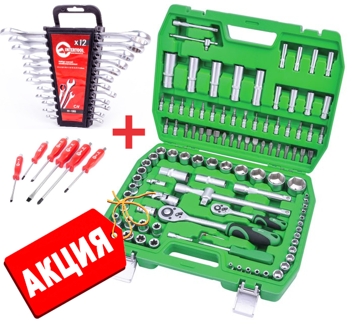 

Акция! Набор инструментов 108 ед. ET-6108SP + набор ключей 12 ед. HT-1203 + Набор ударных отверток 6