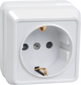 

Розетка 1-местная для открытой установки РС20-3-ОБ с заземляющим контактом 16А ОКТАВА белый IEK
