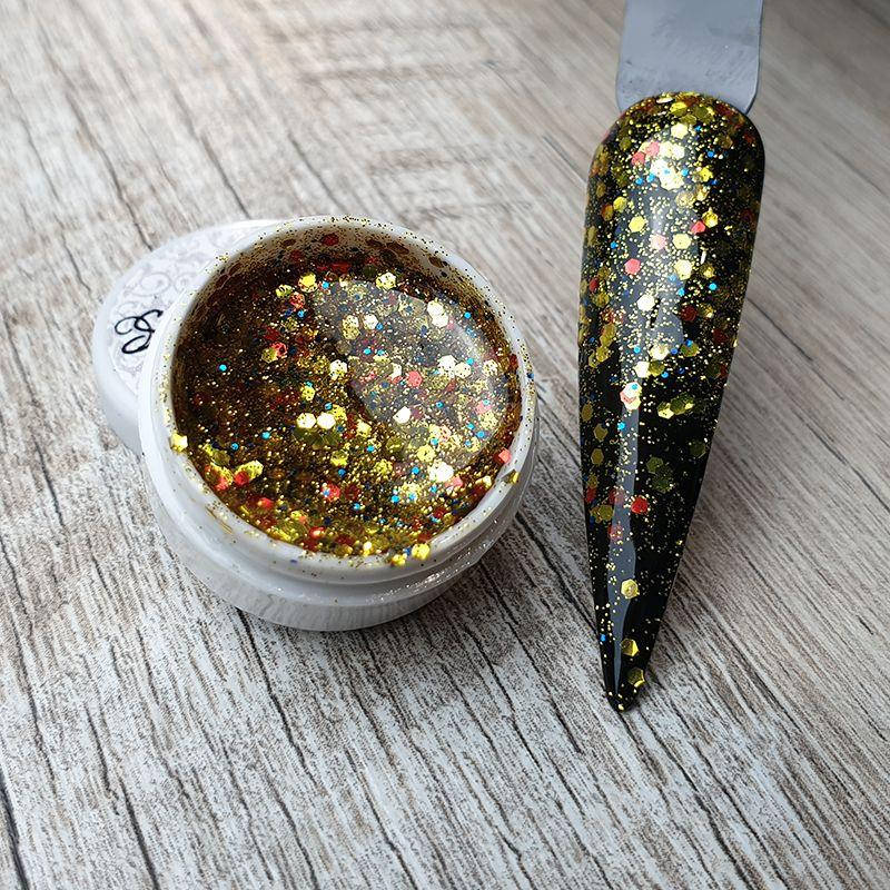 

Глиттерный гель золото №3 5 грамм, Золотистый