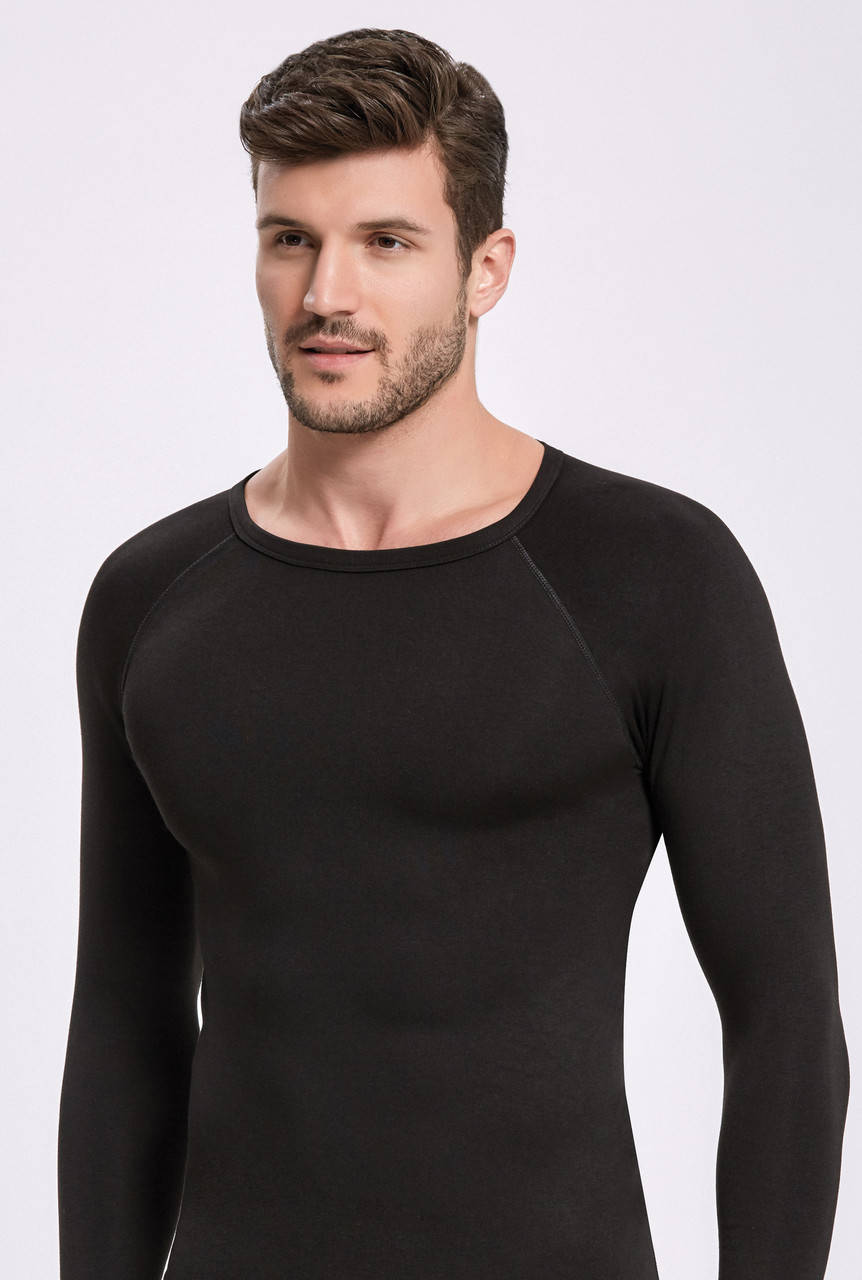 

Мужское термобелье ILKE, верх, термокофта демисезонная,зимняя, размер M, L, XL, XXL, производство Турция XL, Черный