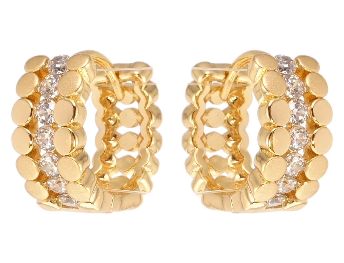 

Серьги Xuping Позолота 18K колечки "Орнамент с цирконием"
