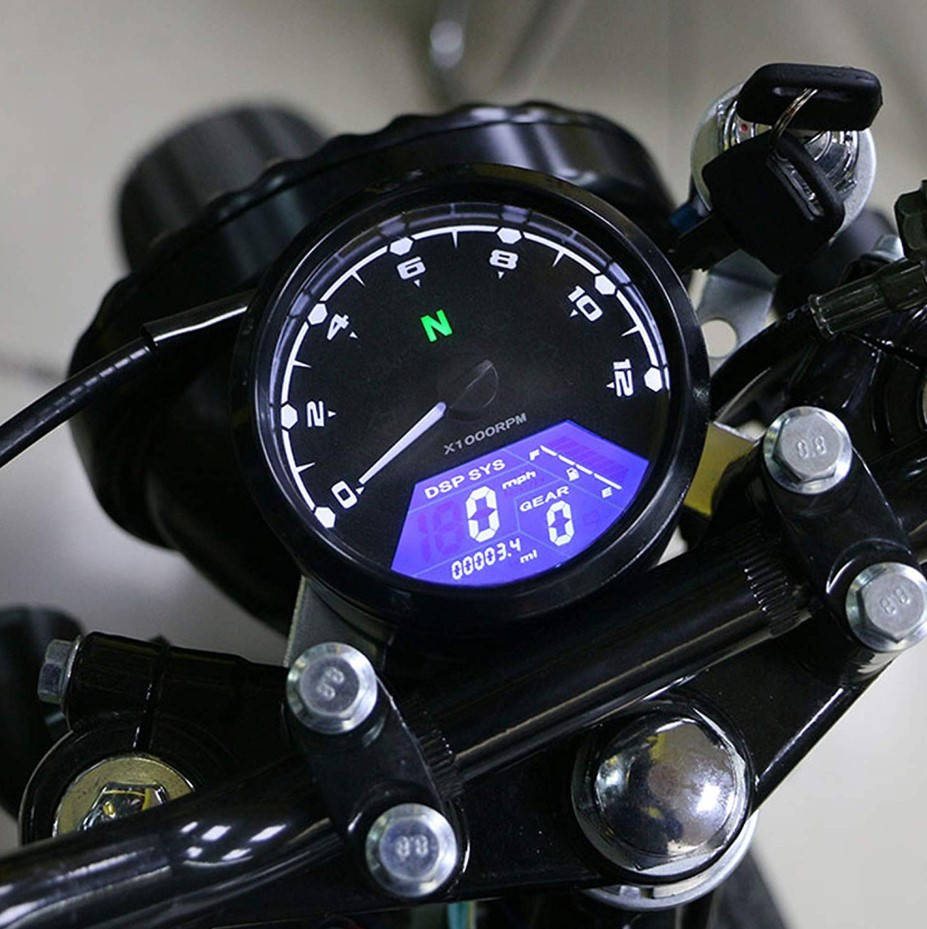 

12000RMP LCD Цифровой спидометр для мотоцикла одометр 1-4 Цилиндры