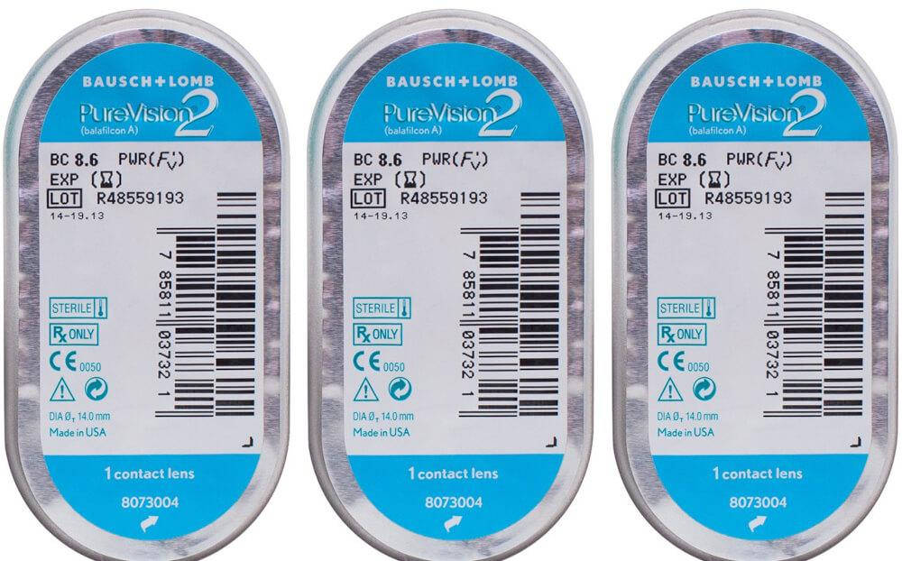 

Контактные линзы Bausch&Lomb PureVision2 (BC=8.6, DIA=14.0) 3 линзы