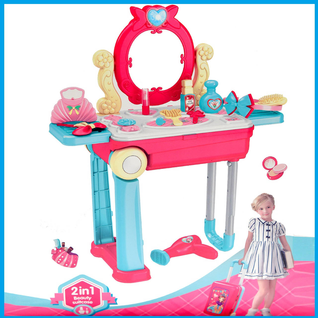 

Детский столик в чемодане | Детское трюмо в чемодане | Игровой набор Happy Dresser