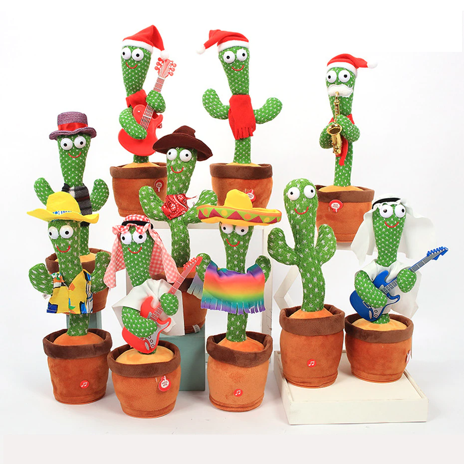 

Танцующий и поющий кактус с подсветкой Dancing Cactus на аккумуляторе микс, Красный