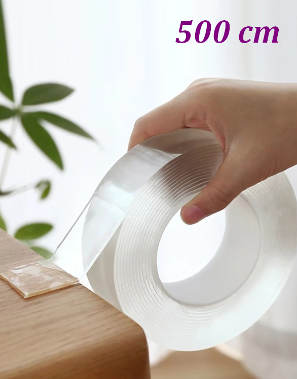 

Двостороння багаторазова клейка стрічка Ivy Grip Tape 5000*30*2 мм, Прозрачный