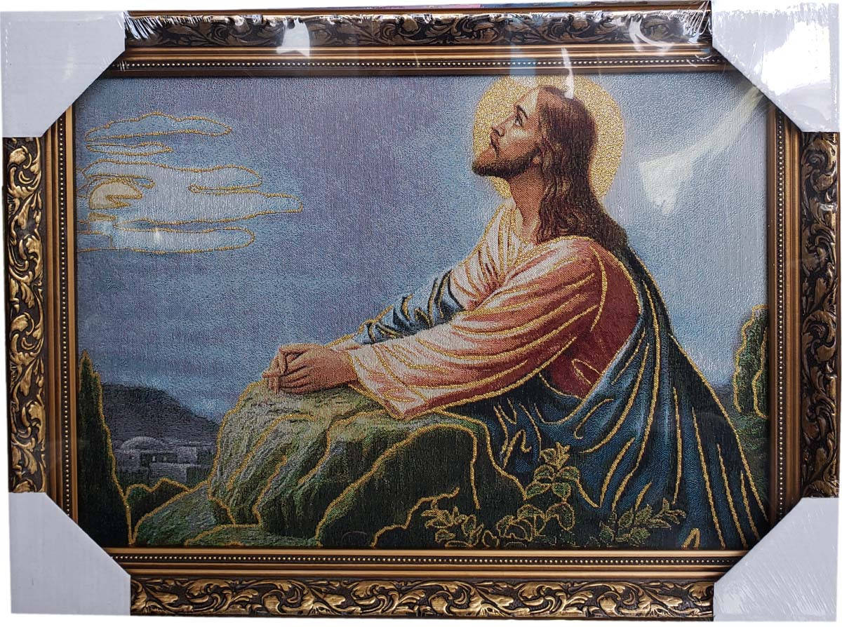 

Гобеленовая икона с люрексом "Иисус на Масличной горе" (34 x 46 см) B210