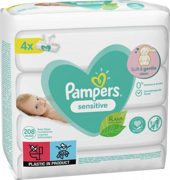 

Детские влажные салфетки Pampers Sensitive 4х52 шт
