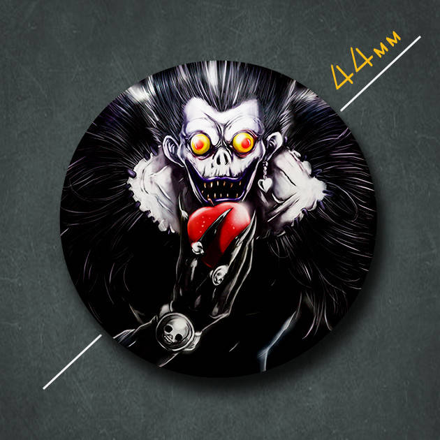 

"Бог смерти Рюк (Тетрадь смерти / Death note)" значок круглый на булавке Ø44 мм