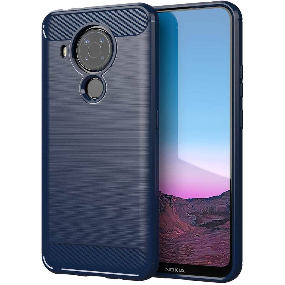 

Чехол накладка Polished Carbon для Nokia 5.4 синий