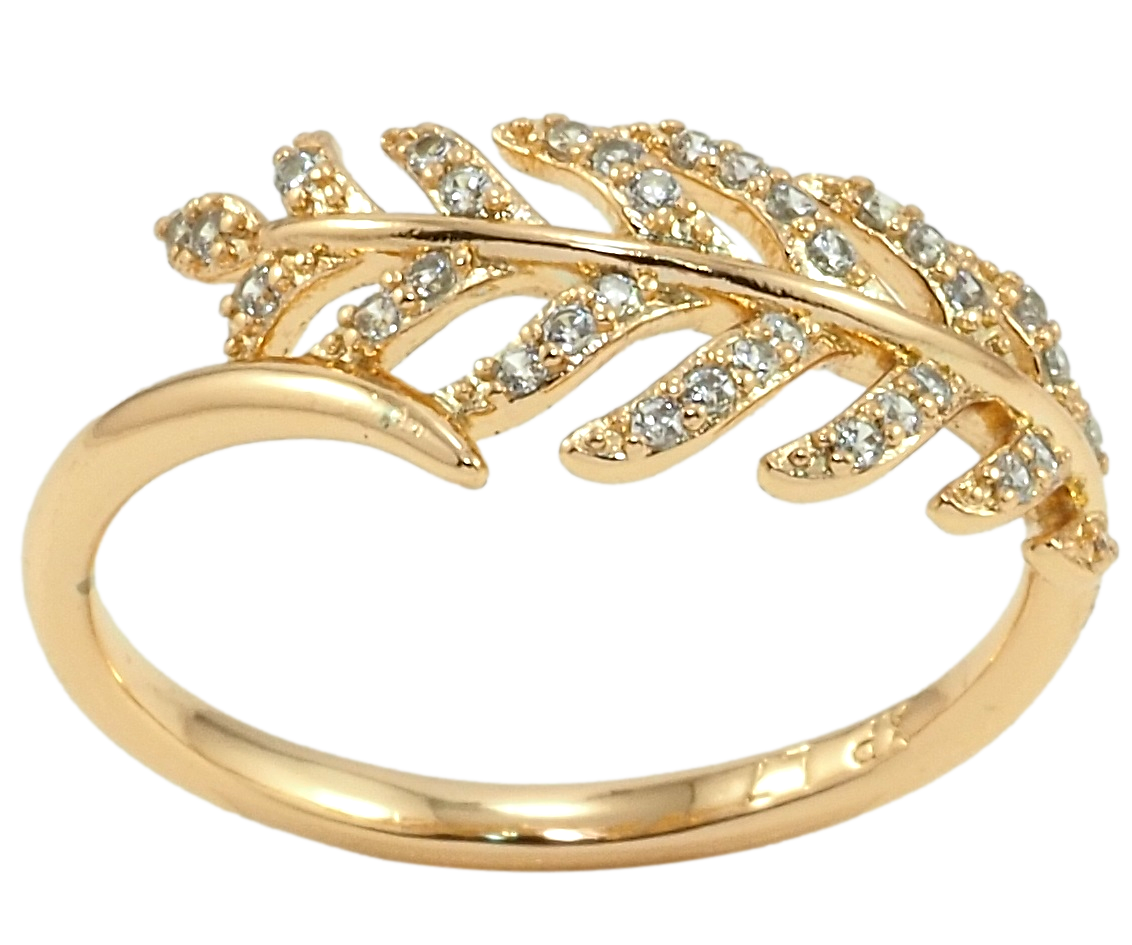 

Кольцо Xuping Позолота 18K "Перо" р.16,17,17.5,18.5,19,20