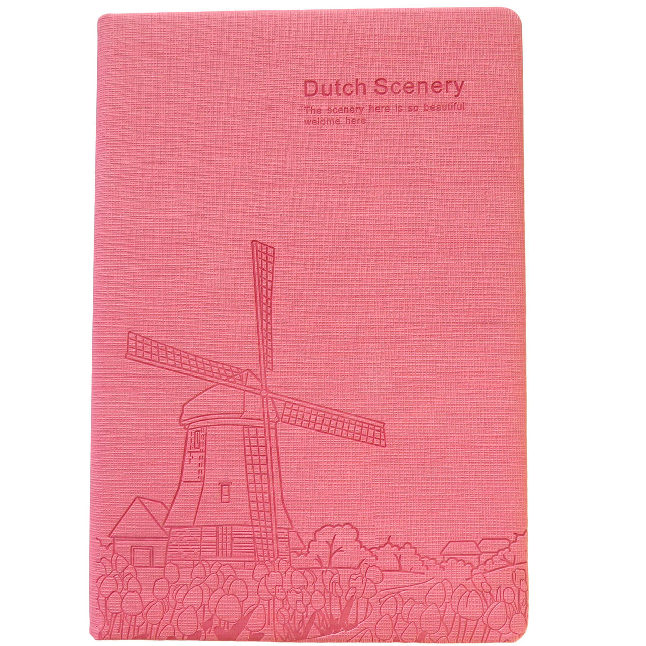 

Блокнот Dutch Scenery А5 кожзам 120 листов, розовый, с закладкой