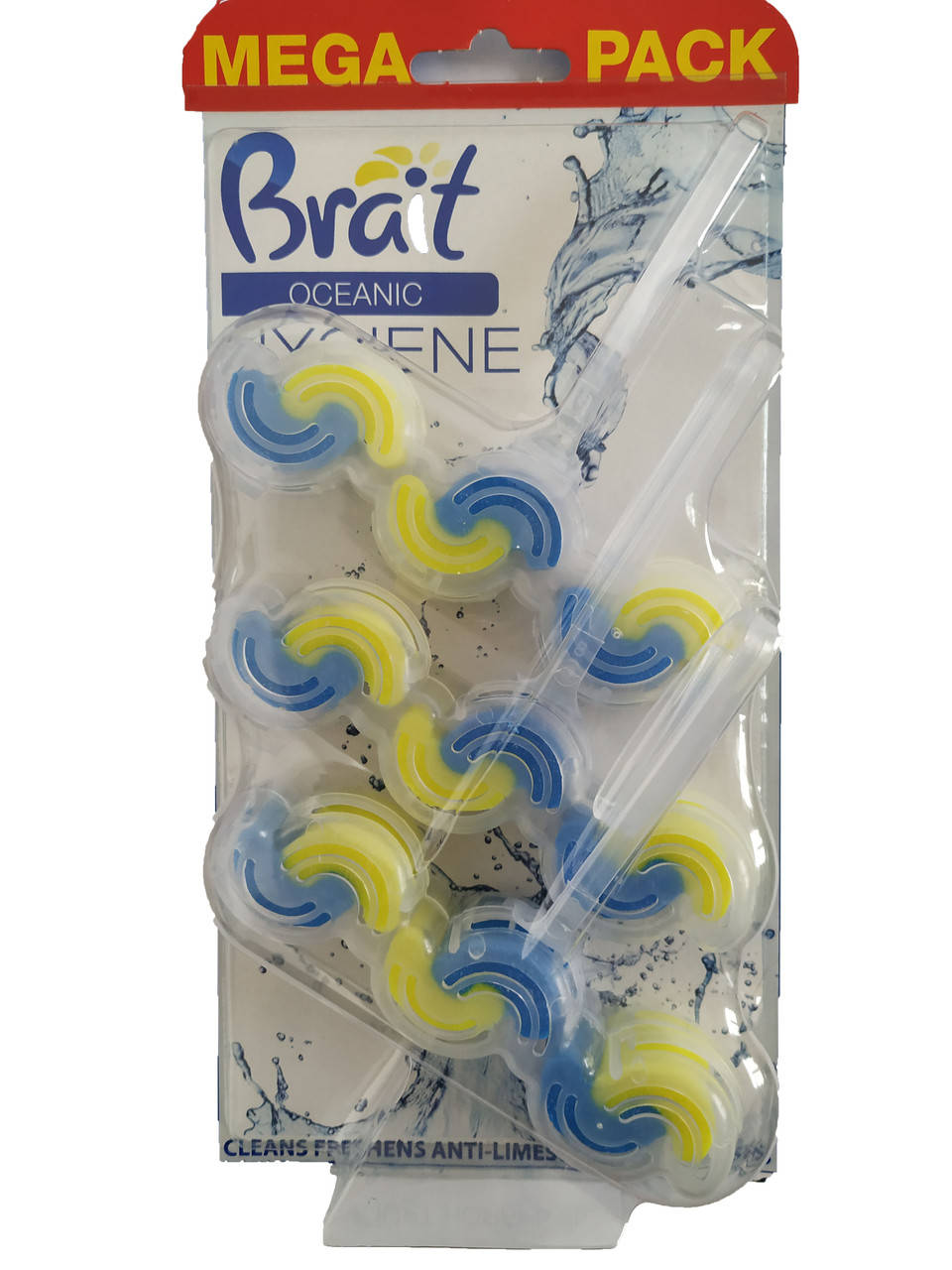 

Подвесной туалетный блоки для унитаза с морским ароматом Brait Oceanic Megapack 3штx45г
