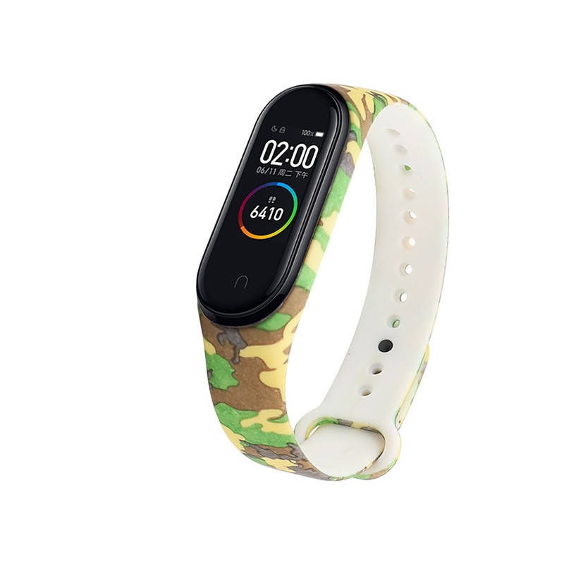 

Силиконовый ремешок защитный ХАКИ № 12 на фитнес трекер часы Xiaomi mi band 3 / 4 браслет аксессуар замена