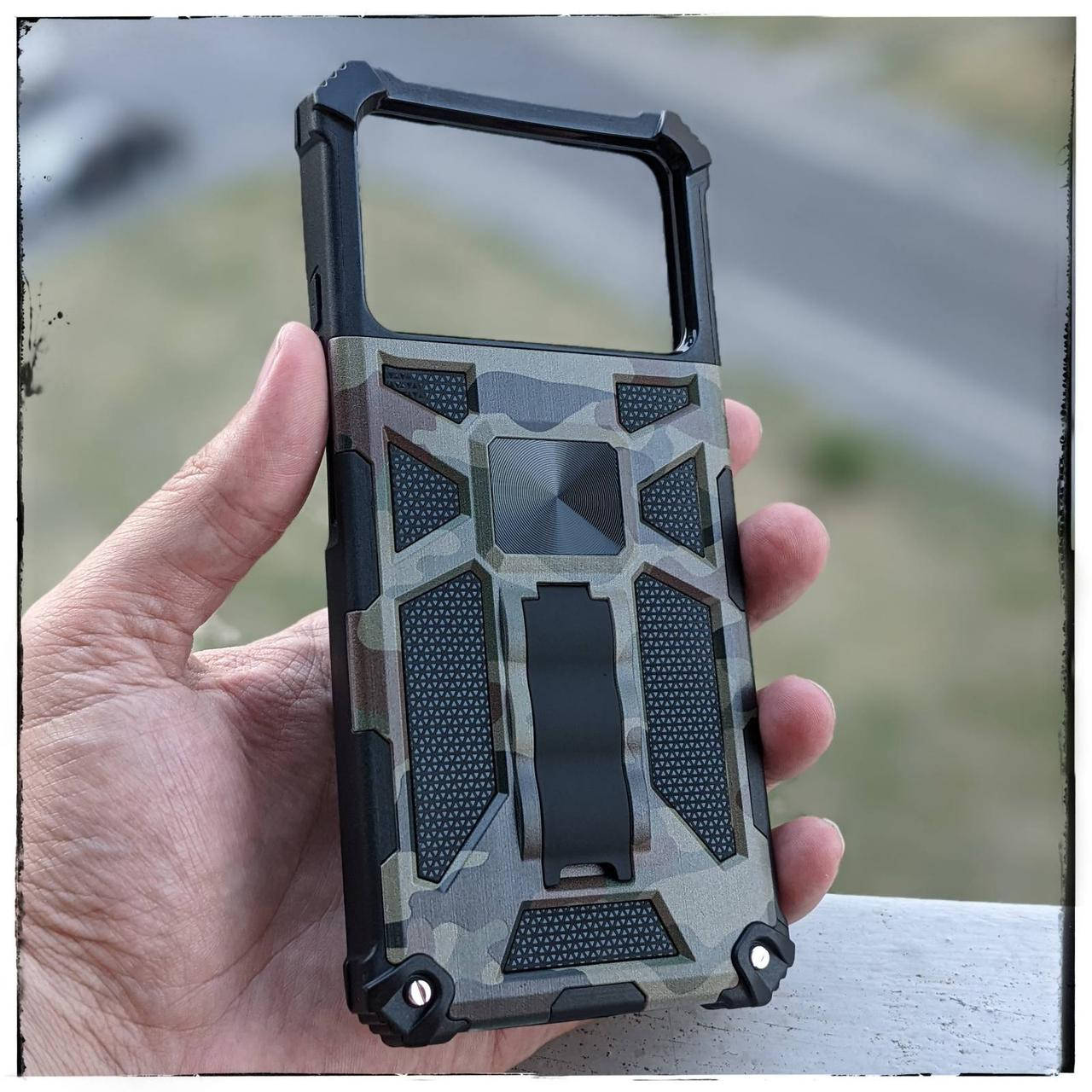 

Poco X4 Pro 5G противоударный чехол Camouflage Armor камуфляж армия, Темно-зеленый