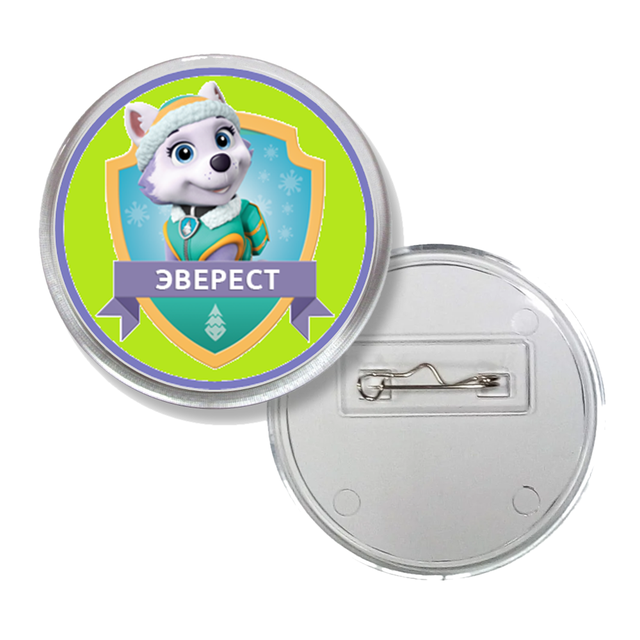 

Значок акриловый щенячий патруль на булавке 65 мм №9