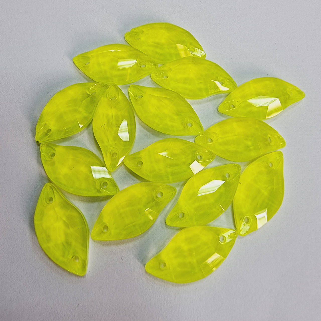 

Стрази пришивні Листочок 10*20мм Yellow Neon економ, Розовый