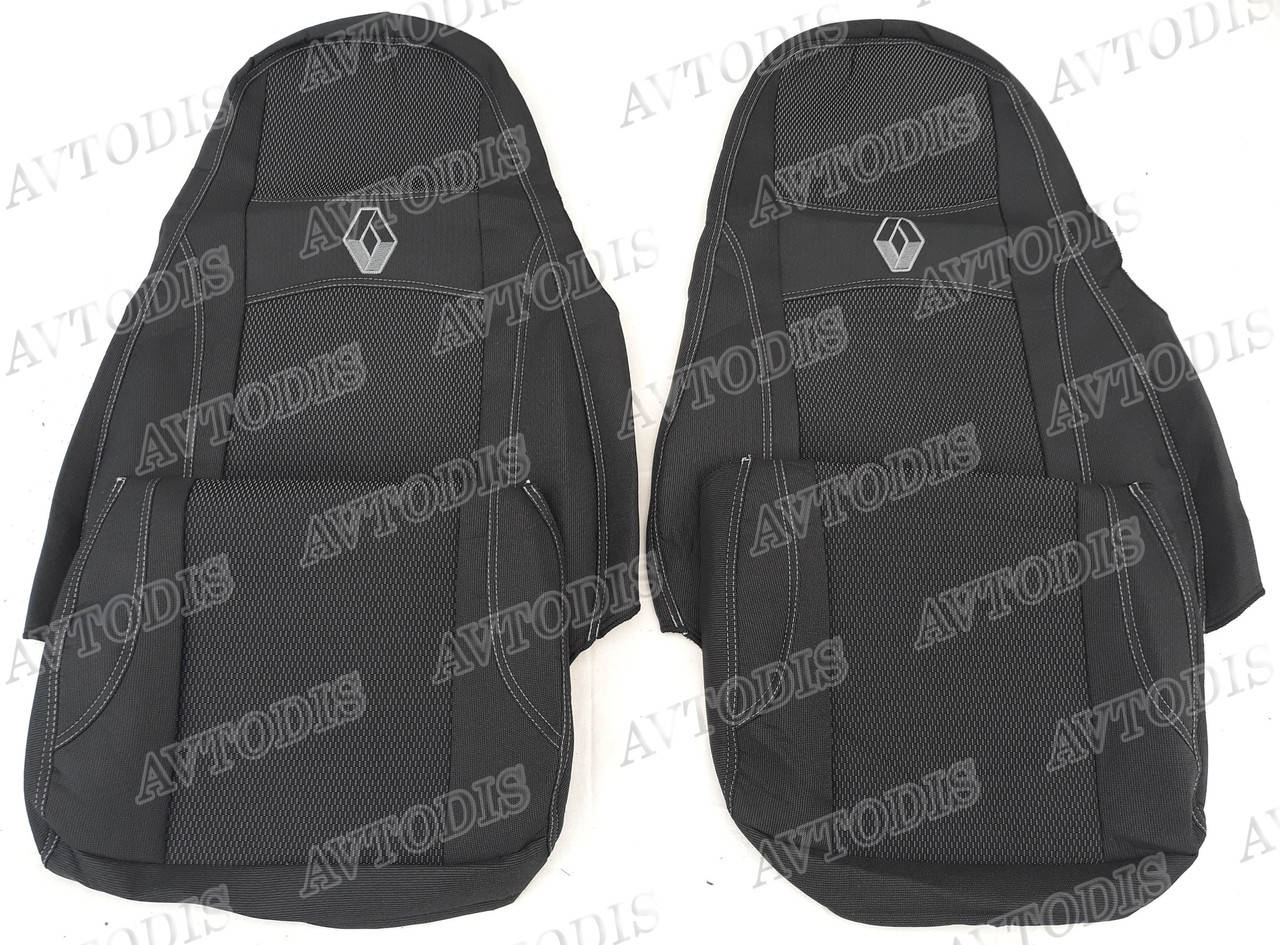 

Авточехлы Renault Magnum 1+1 2001-2005 (тёмно-серые) VIP ЛЮКС Nika