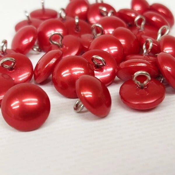 

10 шт. - Пуговицы блузочные глянцевые Ø-11мм цвет: красный (СИНДТЕКС-1516)