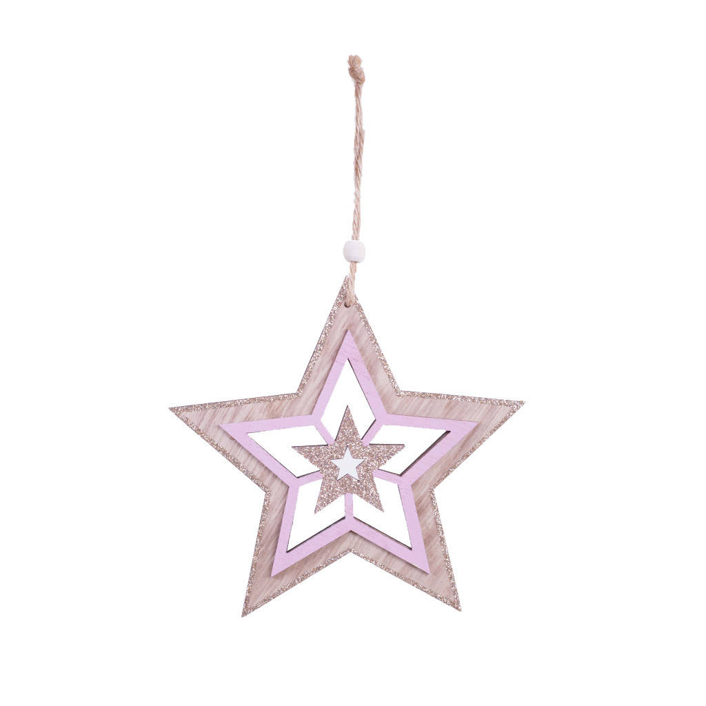 

Підвіска Зірка рожева 15 см